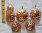 Lot 5 Vintage Copper Individual Jelly Jello Different Shapes 2  - 3 