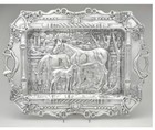 Arthur Court Grazing Horses  Polished Aluminum Tray Parlor -  20  New Stunning