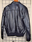 Vintage Calvin Klein Leather Jacket Size L 90s Mid Weight Glossy Black Bomber