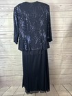 Alex Evenings Formal Sequin Gown   Jacket Dress  Size 18w Navy Blue Mob Or Groom
