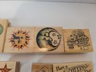 Rubber Stamp Lot Of 30  Christmas  Cheer  Sun  Moon  Grape Wreath  Cats Etc