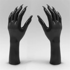 Furrjoi A Pair Of Black Silicone Gloves With Curved Fingernail For Cosplay 
