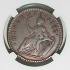 1723 1 2p Wood s Hibernia Early Colonial Copper Halfpenny Ngc Vf 35 Bn Graded