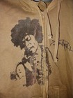 Vtg Jimi Hendrix Guitar God Premium Cottonpoly Blend Full Zip Hoodie Brown L