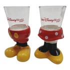 Vtg Pair Of Minnie And Mickey Mouse Shot Glasses Legs Feet Shoes Wdw Exclusive 