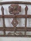 Old Architectural Cast Iron Metal Fence W  Flower Chippy Crusty Patina 37 X 12