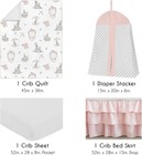 4-piece Baby Crib Bedding Set Woodland Bunny Floral Girls Infants nursery Incl
