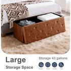 Faux Leather Storage Ottoman Bench 400lb  Folding Footrest Toy Blanket Chest