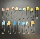 Vtg Lot Of 16 Assorted Infant Baby Diaper Pins-1950 s-60 s Ducks 1 Pink Metal