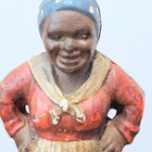Vintage Black Americana African American Figure  Woman Cast Iron Coin Bank