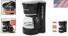 Modern Black Drip Coffee Maker With Water Level Indicator   Reusable Filter