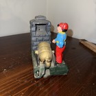 Vintage Cast Iron Artillery Piggy Bank Cannon Mechanism W   Soldier Works