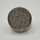 Vintage Silver Tone Round Pill Box With 3 Compartments Made In Japan