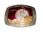 Vtg Johnson   Held Hand Crafted Desert Scape Belt Buckle Southwestern Arizona