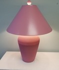 Vtg Postmodern Gregory Van Pelt    Fluted Pink Corrugated Cardboard Table Lamp