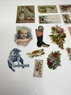 Lot Of 20 Victorian Diecuts  Calling Cards  Scraps Children  Floral  Deer  Shoe