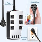 Power Strip 6-outlet Surge Protector With 5 Usb Ports Fast Charging 4 8a 6f Long