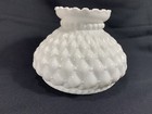 Vintage Diamond Quilt Ruffle White Milk Glass Lamp Shade 6 3 4   x 4 25