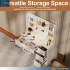 Modern Vanity Makeup Table Set W  Led Lighted Mirror Drawers   Shelves Bedroom