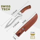 Swiss tech 11-5 8  Fixed Blade Hunting Bowie Knife Full-tang With Leather Sheath
