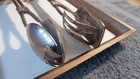 2 Vtg E p Zinc Silver Plated Tongs Cake Salad Spatula Server Serving Italy 10   