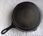 Griswold  8 Cast Iron Skillet 704 Slant Logo Erie Pa Double Pour Spout Heat Ring
