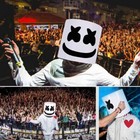 Music Party Marshmello Helmet Costume Dj Mask Face Cosplay Latex Head Halloween