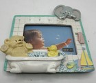 Vintage 1992 Burnes Baby Nursery Ceramic 3d Picture Frame Bath Time Elephant New