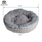 Grey Round Pet Nest Plush Pet Bed Dog Bed Cat Bed Fluffy Soft Warm Calming Bed
