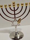 Hanukkah Menorah Jewish Judaica Israel Vintage Brass Chanukah Candle Holder 7 