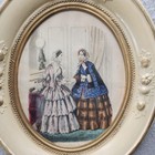 Vintage Victorian Fashion Print Framed Plate Ii Ornate Floral Frame 12  Wall Art
