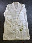 Landau Lab Coat Mens M White Long Sleeve Medical Uniform Poly Cotton