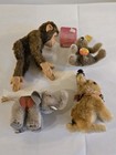 Steiff Animals  Teddy Bear  Rabbit  Elephant  Jocko Mohair Monkey lot Of 4 Vntg 