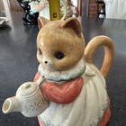 Vintage Takahashi San Francisco Cat Figural Teapot Made In Japan Ceramic Pitcher