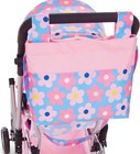 Baby Doll Double Stroller Twin Buggy With Basket   Bag  Blue     27 