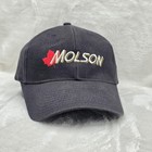 Molson Beer Hat Cap Strap Back Black Red Maple Leaf Logo Promo Canada Vintage