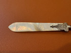 Antique Sterling Silver Handle Mother Of Pearl Letter Opener