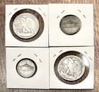4 U s  Ww Ii Silver Coins Lot  Walking Liberty Half Dollars  Jefferson Nickels