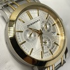 Burberry 40mm Wr 50m Chrono Silver gold Dial Date Men s Stainless Steel Watch