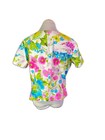 Vintage Homemade Floral Short Sleeve Top V-neck Pullover