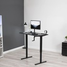 Vivo Manual Height Adjustable 43 X 24 Inch Stand Up Desk Black Solid One Piece T