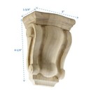 Rubberwood Unfinished Corbel 4 3  Inch Height X  3  Wide
