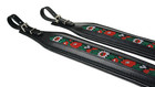 Proline 7cm Genuine Leather Accordion Shoulder Straps Black Folk