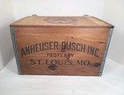 Budweiser Beer Wooden Crate Box Checkers Lid Anheuser Busch 1876 Man Cave Vtg