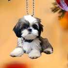 3 Shih Tzu Dog Styles Acrylic Pendant Ornament Danglers Backpack Clip-on