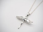 925 Sterling Silver Cremation Jewelry Memorial Angel Wings Ashes Keepsake Urn