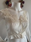 Antique Edwardian Corset Cover Camisole 1890s 1900s 1910s White Cotton Lace   