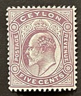 Travelstamps  Ceylon Stamps Scott  169 - 5 Cent Kevii - Mint Mogh