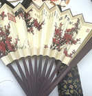 Asian Folding Hand Fan Mixed Lot Of 6 Shanghai Arts   Crafts Taiwan Japan