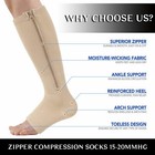 3 Pairs Zipper Compression Socks 20-30 Mmhg For Men Women  Wide Calf Socks